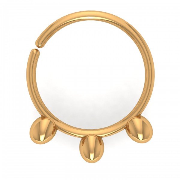 Three Gold Ball Nose Ring Three Gold Ball Nose Ring