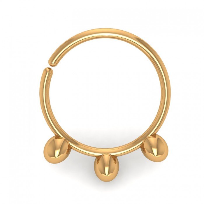 Three Gold Ball Nose Ring