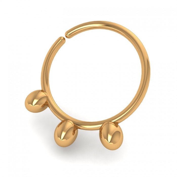 Three Gold Ball Nose Ring