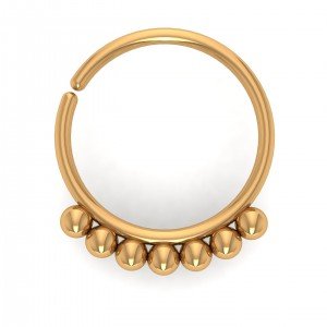 Yellow Gold Seamless Continuous Nose Hoop