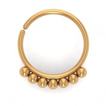 Yellow Gold Seamless Continuous Nose Hoop