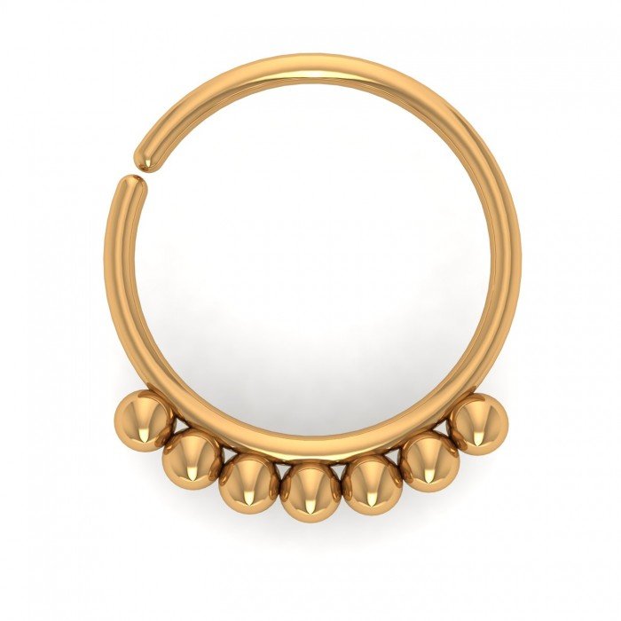 Yellow Gold Seamless Continuous Nose Hoop