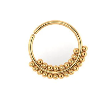 Golden Lucky Horseshoe L-Shaped Nose Ring-Gold - BM25.com