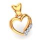 Three Stone Heart Gold Pendant