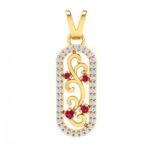 Artificial Diamond Ruby Pendant