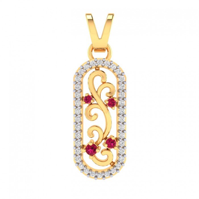 Artificial Diamond Ruby Pendant