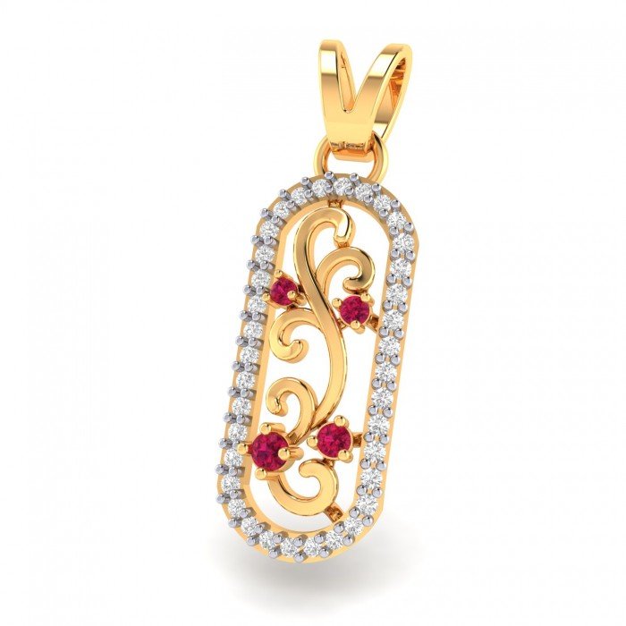 Artificial Diamond Ruby Pendant