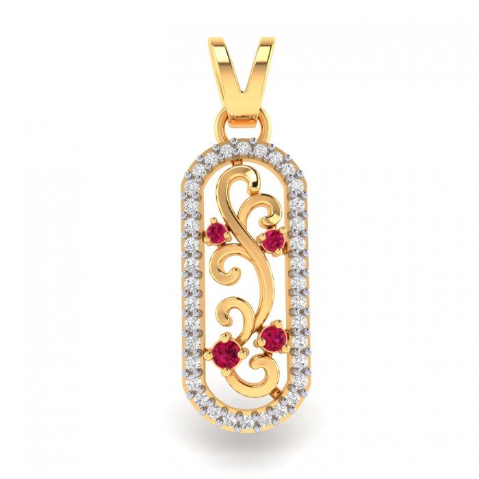 Artificial Diamond Ruby Pendant