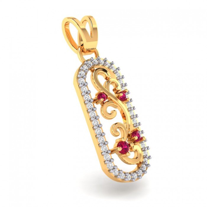 Artificial Diamond Ruby Pendant