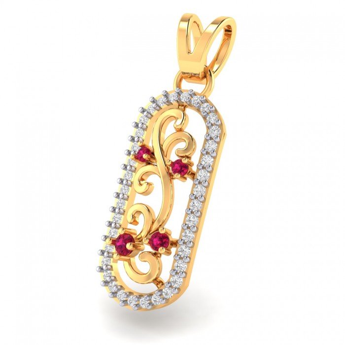 Artificial Diamond Ruby Pendant