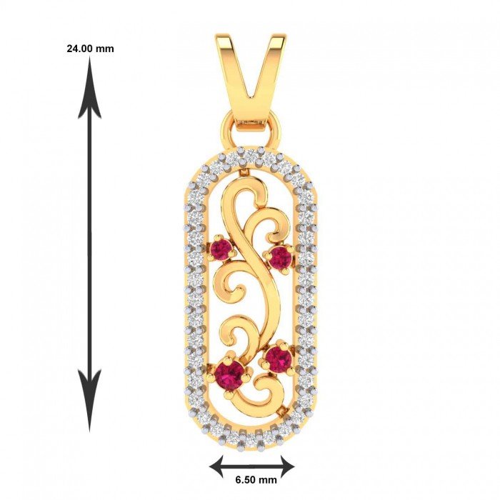 Artificial Diamond Ruby Pendant