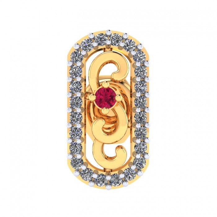 Artificial Diamond Ruby Earring