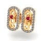 Artificial Diamond Ruby Earring