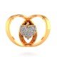 Round Heart Gold Earring