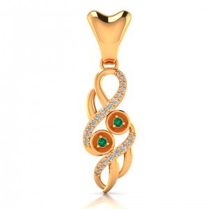 Emerald Gold Pendant For Girls