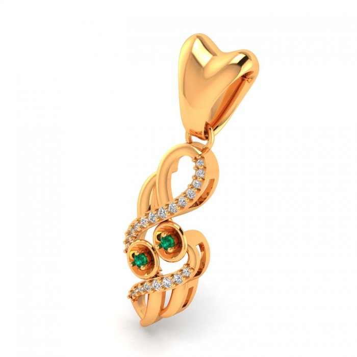 Emerald Gold Pendant For Girls