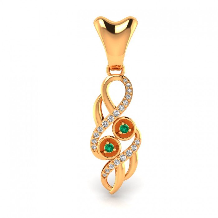 Emerald Gold Pendant For Girls