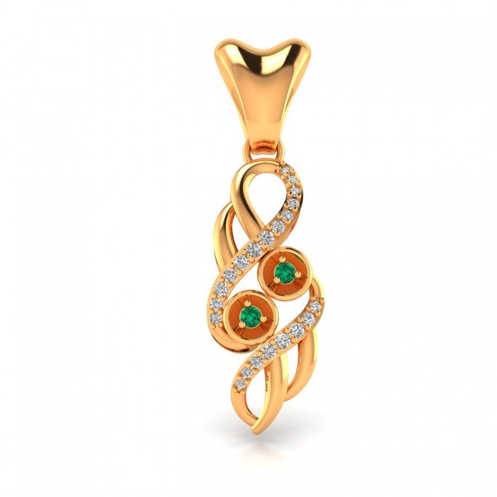 Emerald Gold Pendant For Girls