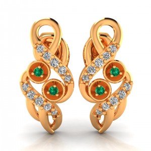 Emerald Gold Earring For Girls