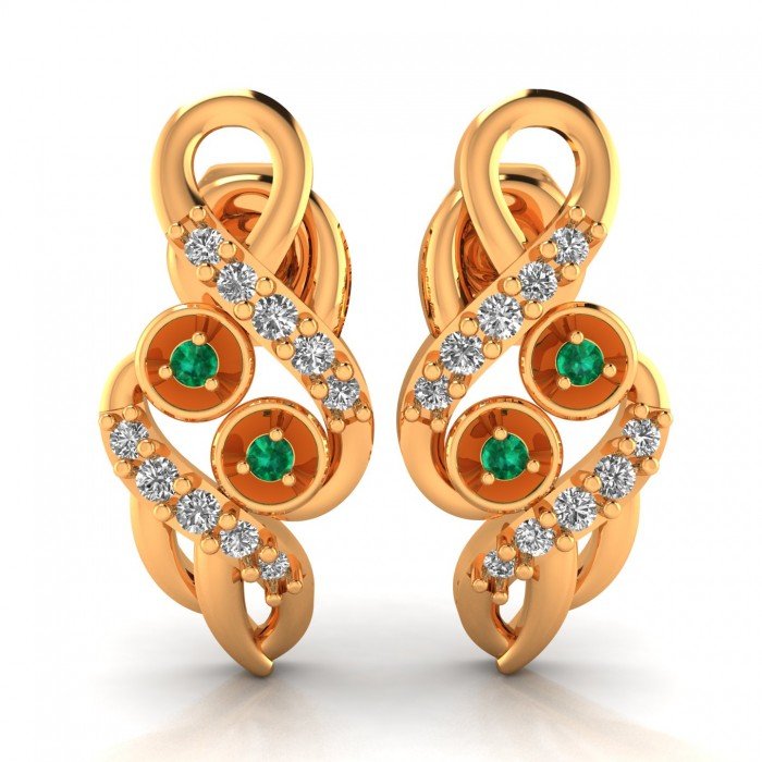 Emerald Gold Earring For Girls