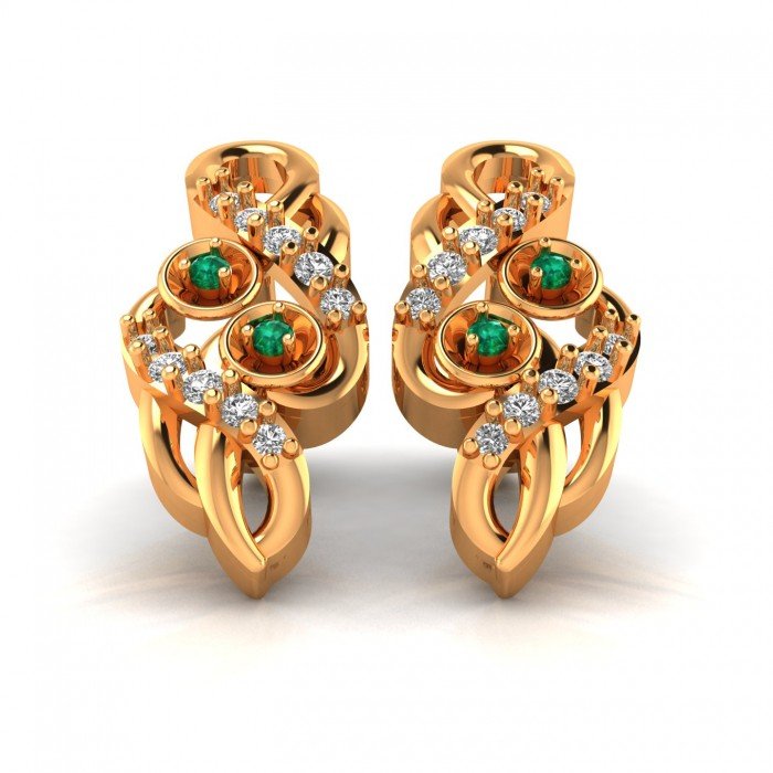 Emerald Gold Earring For Girls