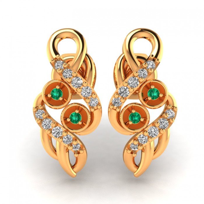 Emerald Gold Earring For Girls