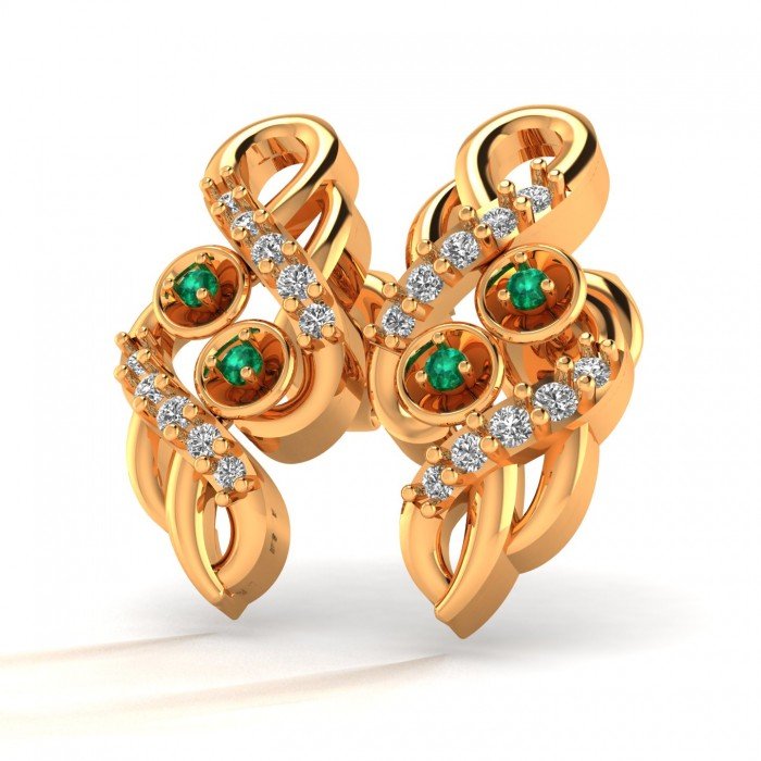 Emerald Gold Earring For Girls