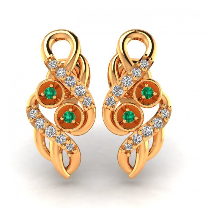 Emerald Gold Earring For Girls