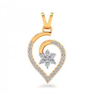 Latest 14K Gold American Diamond Pendant