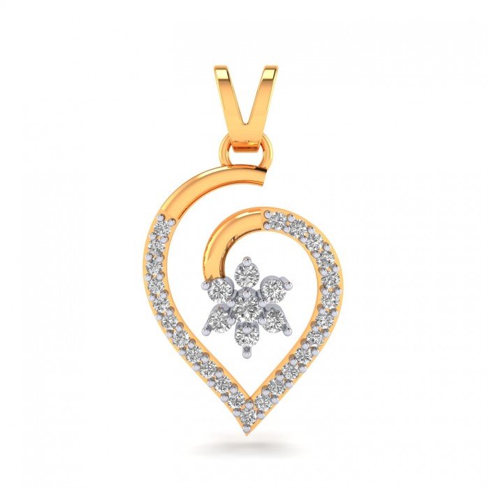 Latest 14K Gold American Diamond Pendant