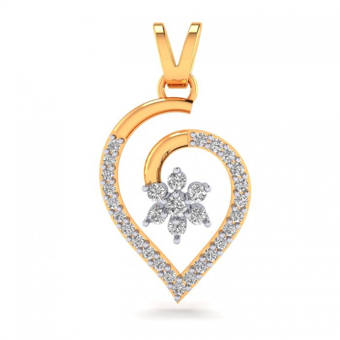 Latest 14K Gold American Diamond Pendant