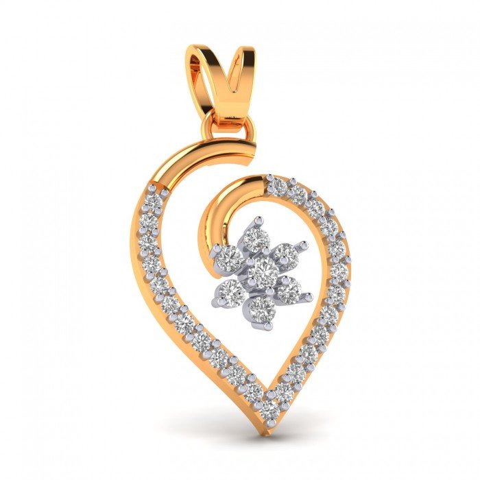 Latest 14K Gold American Diamond Pendant