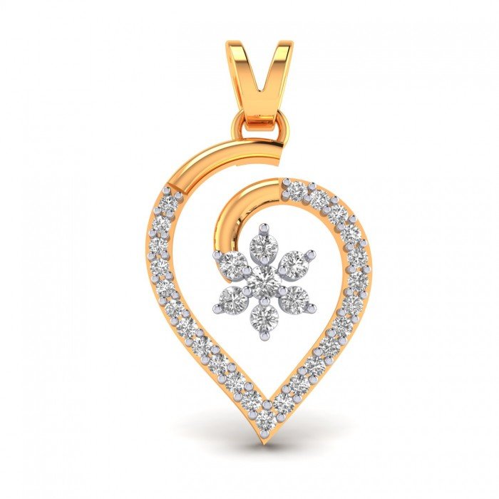 Latest 14K Gold American Diamond Pendant