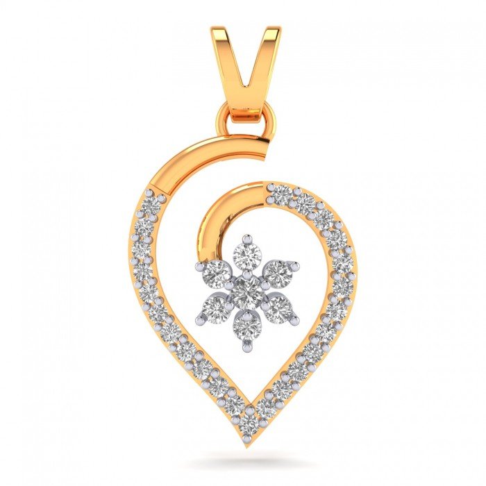 Latest 14K Gold American Diamond Pendant