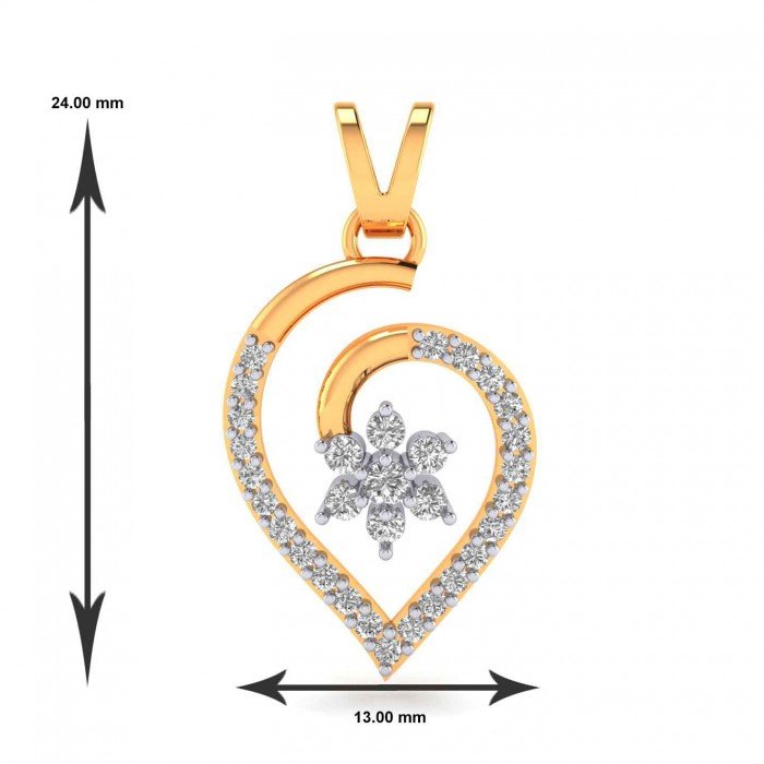 Latest 14K Gold American Diamond Pendant