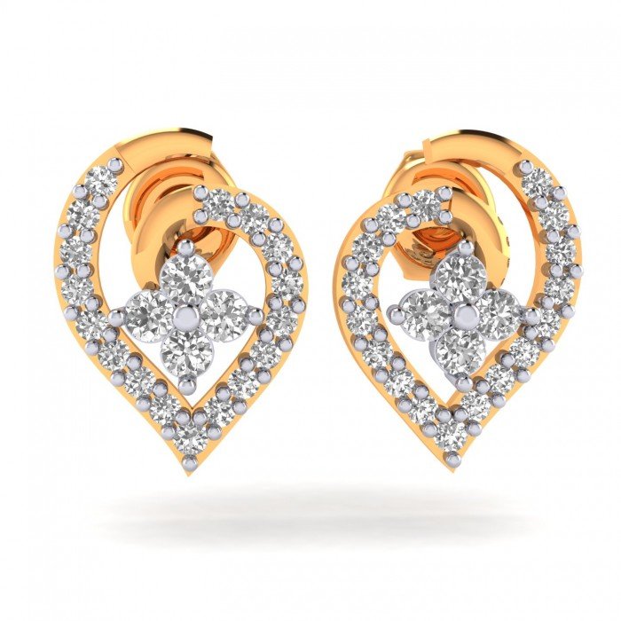 Latest 14K Gold American Diamond Earring