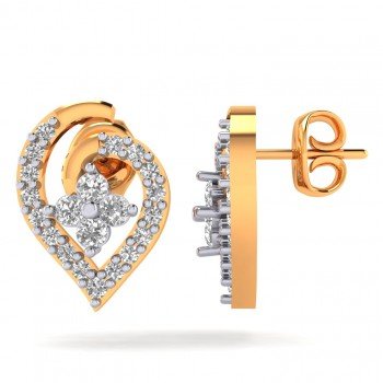 Latest 14K Gold American Diamond Earring