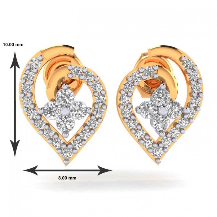 Latest 14K Gold American Diamond Earring