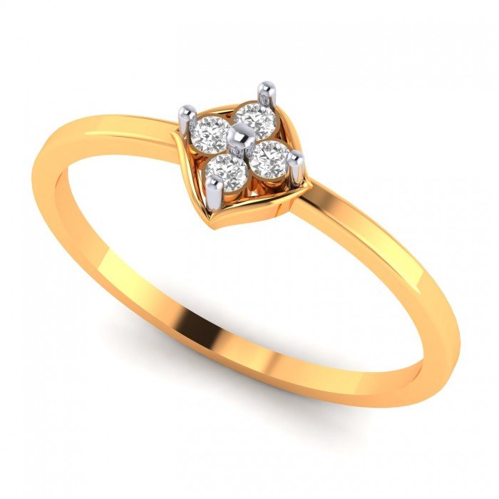 Artificial Diamond Gold Ring For Teenage