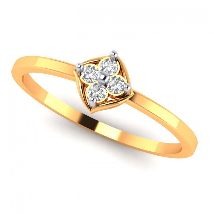 Artificial Diamond Gold Ring For Teenage