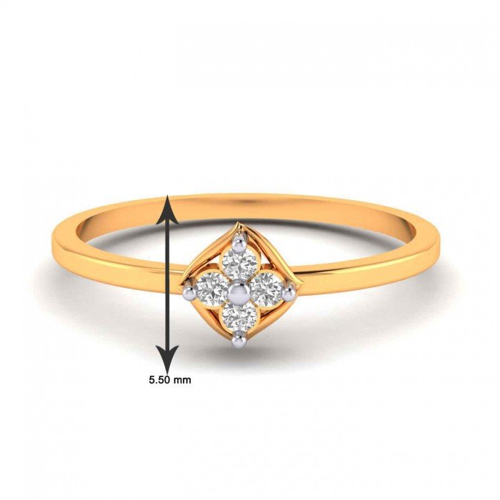 Artificial Diamond Gold Ring For Teenage