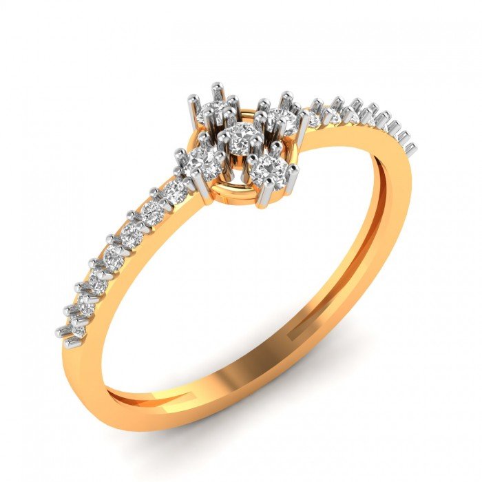 Fancy Artificial Diamond Gold Ring