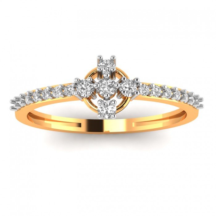 Fancy Artificial Diamond Gold Ring