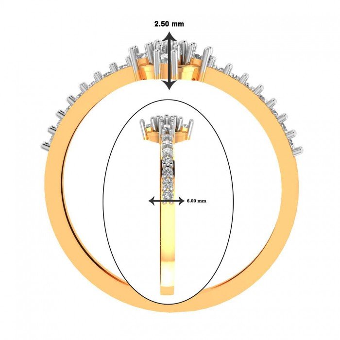 Fancy Artificial Diamond Gold Ring