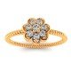 American Diamond Cluster Gold Ring