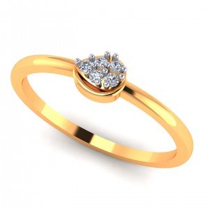 Beautiful Yellow Gold Ring With American Diamond