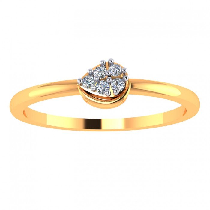 Beautiful Yellow Gold Ring With American Diamond