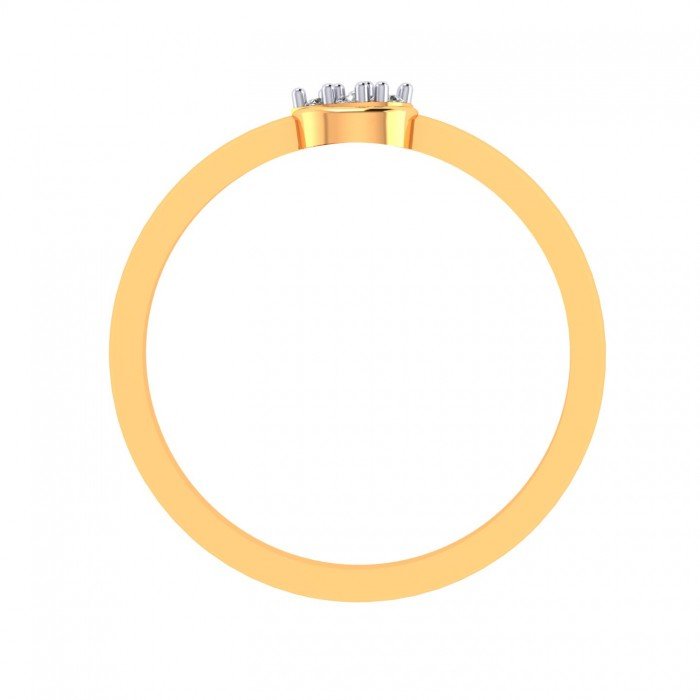 Beautiful Yellow Gold Ring With American Diamond