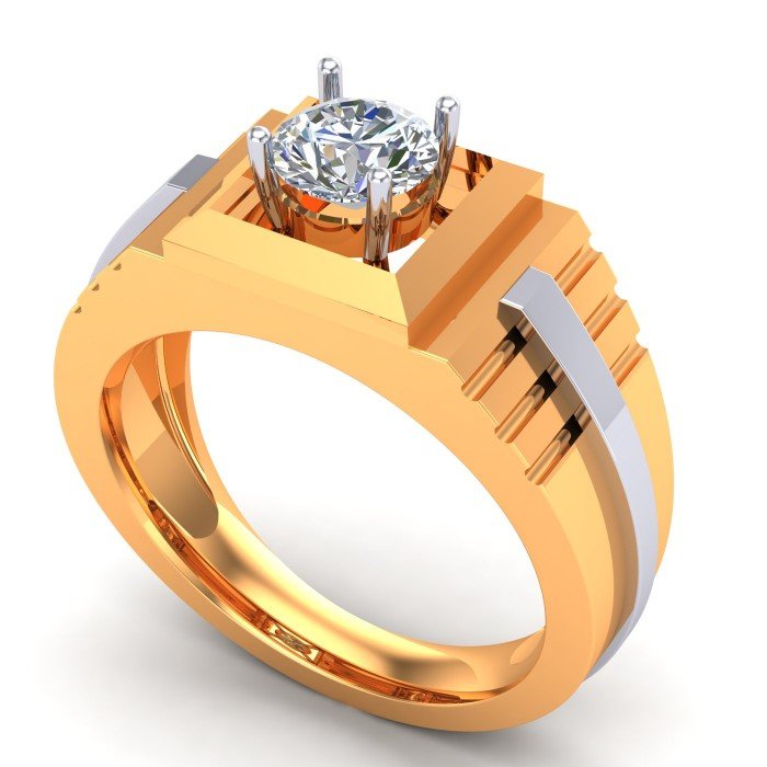 Men Gold Solitaire Ring