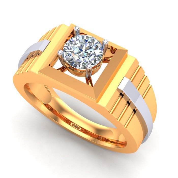 Men Gold Solitaire Ring